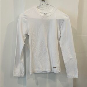 Kids White Long-Sleeve Crewneck Shirt